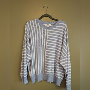 Powder Blue and White Stripped Sweater